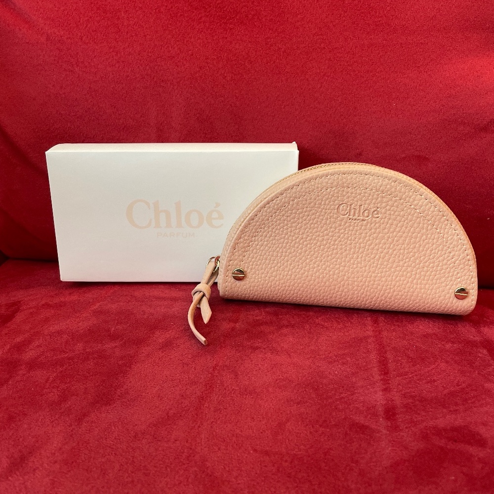 Chloe Small Oval Clutch Pouch  Cosmetic Bag With Box